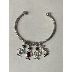 925 Sterling Silver Ball Bead Cuff Charm Bracelet Family Boys Girl